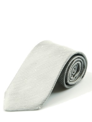 Dove Grey Shantung Slub Solid Necktie