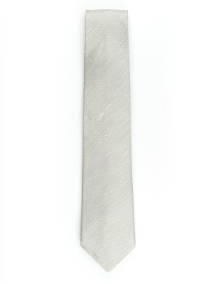 Dove Grey Shantung Slub Solid Necktie
