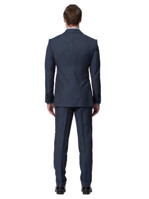 Blue Melange Glen Check Bespoke Suit