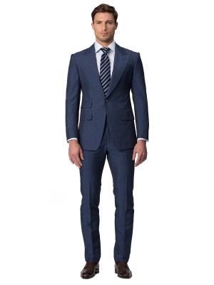 Blue Narrow Stripe Bespoke Suit