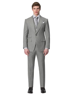 Light Grey Pinstripe Bespoke Suit