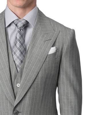 Light Grey Pinstripe Bespoke Suit