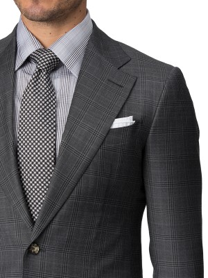 Grey Macro Windowpane Bespoke Suit