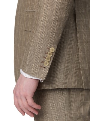 Tobacco Melange Glen Check Bespoke Suit