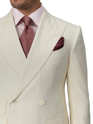 Cream Plain Weave Bespoke Suit
