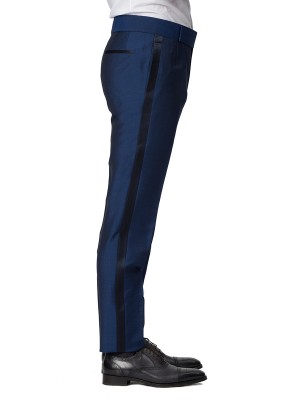 French Blue Mohair & Silk Bespoke Formal Trouser