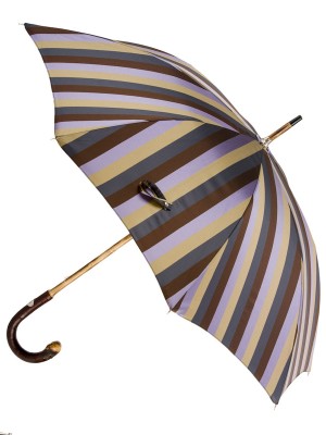 Solid Chestnut Striped Umbrella with Knob End