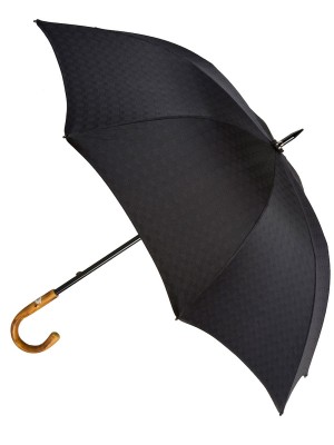 Black Patterned Umbrella with Chestnut Handle