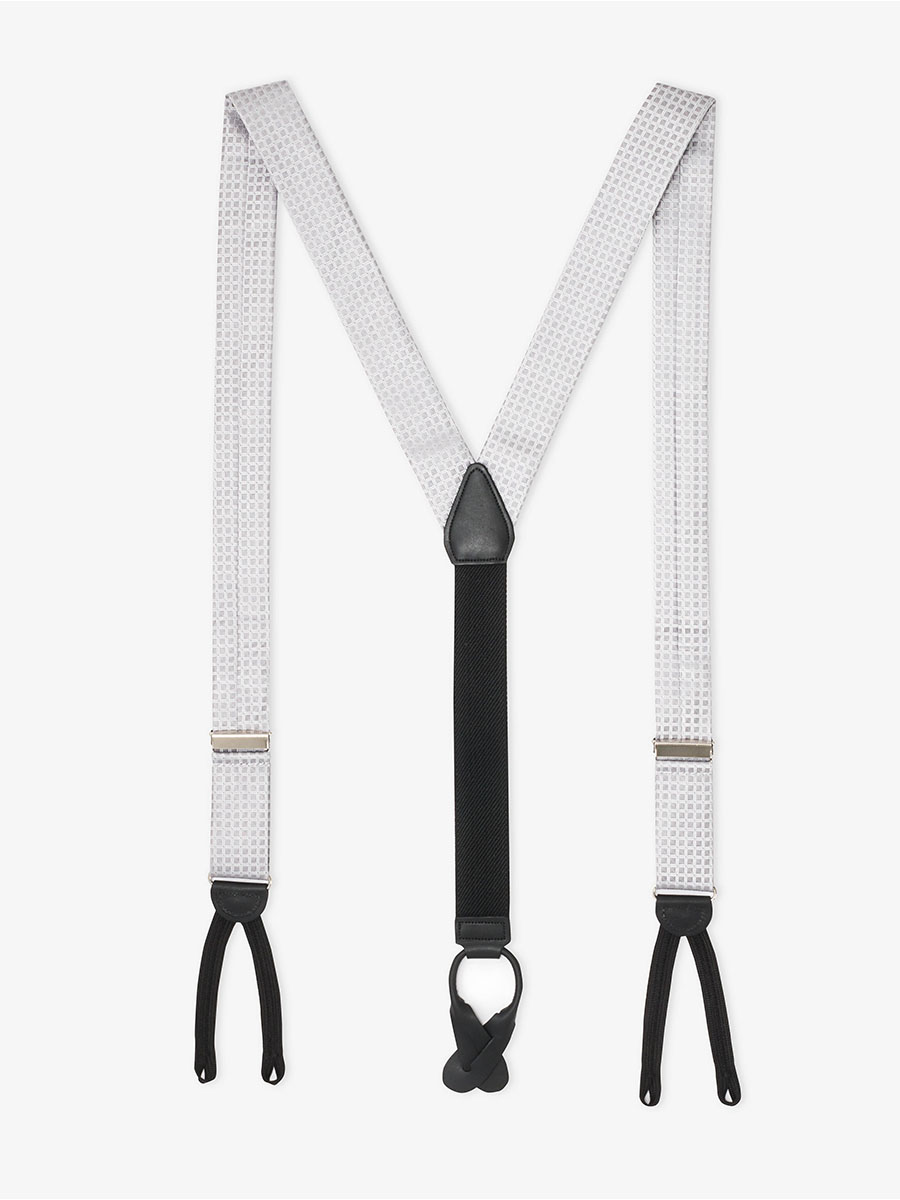 Formal Silver Andora Suspenders