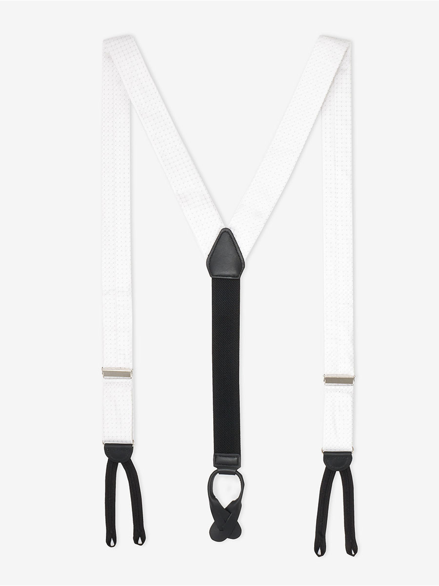 Formal White Andora Suspenders