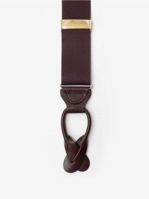 XL Hudson Burgundy Suspenders