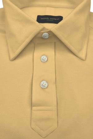 Pale Yellow Pique Polo Shirt