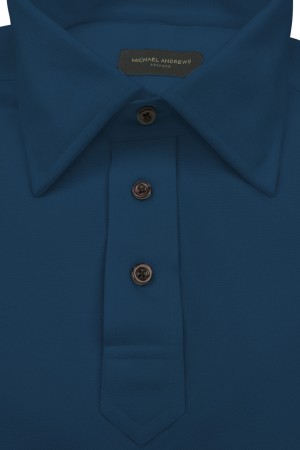 Prussian Blue Pique Polo Shirt