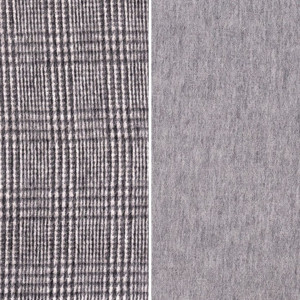 White, Black & Grey Glen Check On Solid Double Face Scarf