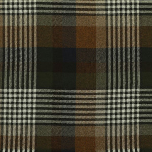 Brown, Charcoal & Green Tweed Check & Tartan Lightweight Escorial Scarf