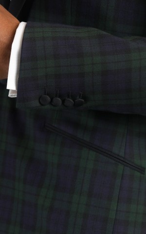 Black Watch Tartan One-Button Wool MTM Dinner Jacket