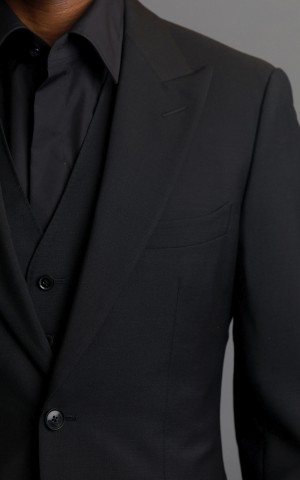 Black Wool/Mohair Two-Button MTM Suit
