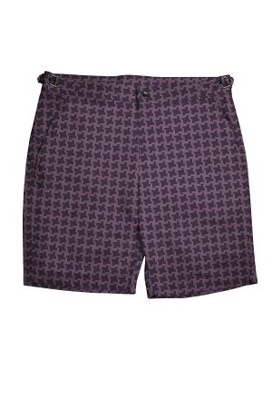 Purple Houndstooth Swim Shorts