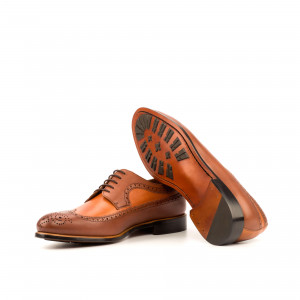 Cognac Painted Calf, Med Brown Painted Calf Longwing Blucher