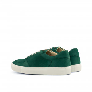 Forest Green Kid Suede Low Top Trainer