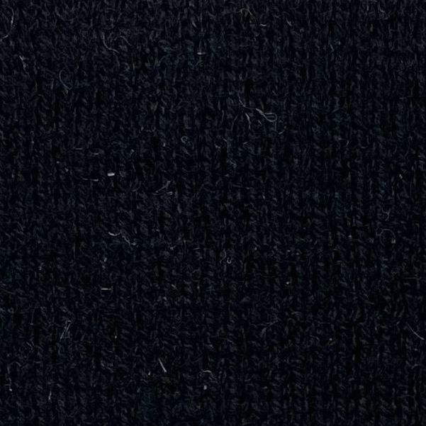 Black Merino Wool 3-Button Long-Sleeve Polo