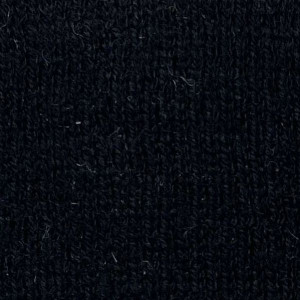 Black Merino Wool 3-Button Long-Sleeve Polo