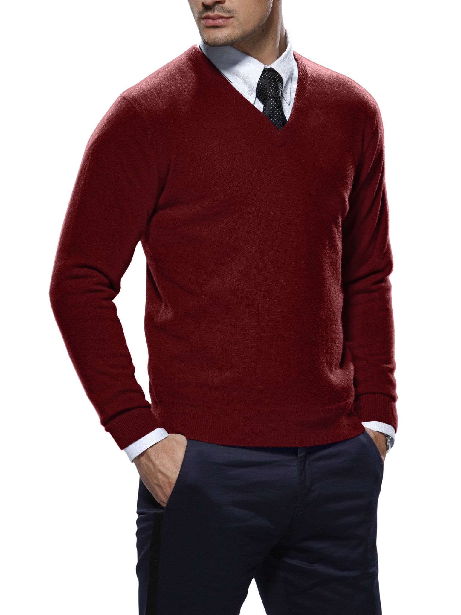Garnet Pima Cotton V-Neck Sweater