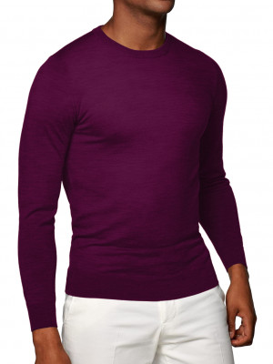 Light Purple Merino Wool Crew Neck Sweater