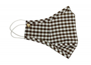 Brown Gingham Check Cotton Mask