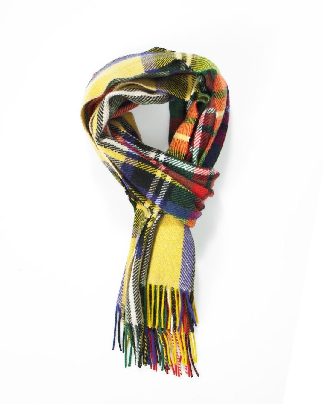 Multicolored tweed scarf for a man or woman