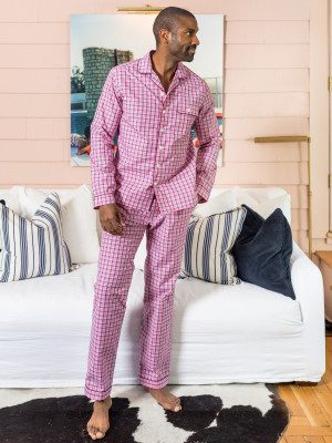 Red & Pink Check Pajama Pants