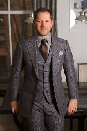 Brown and Blue Glencheck Suit