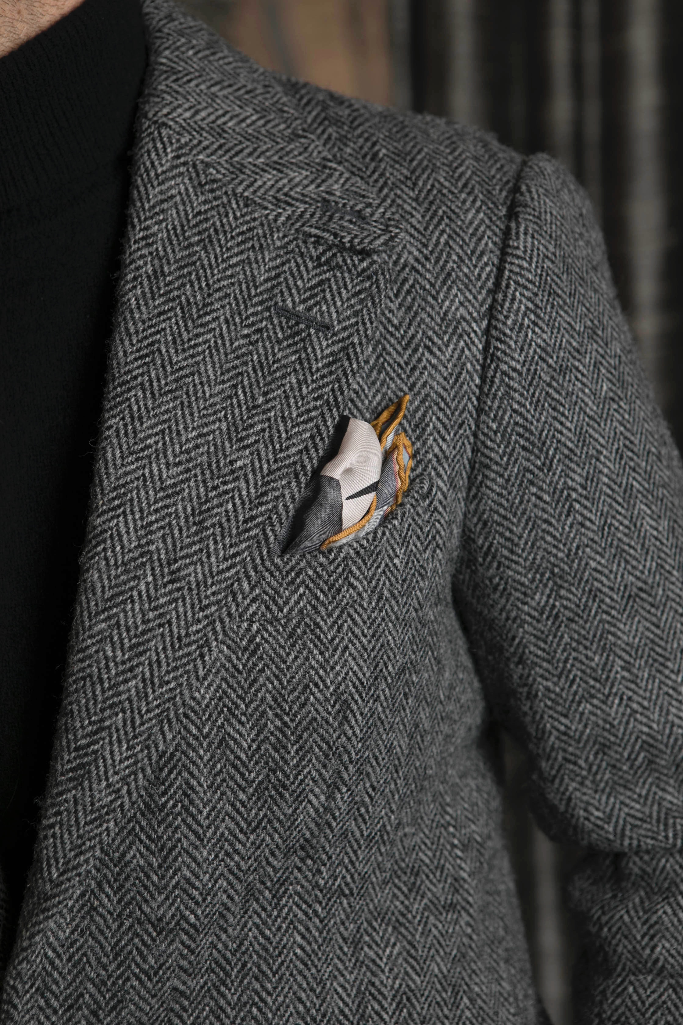 Gris tweed herringbone jacket 