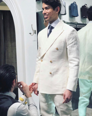 MTM Off-White Linen Suit