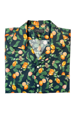 Oranges Floral Print Camp Shirt