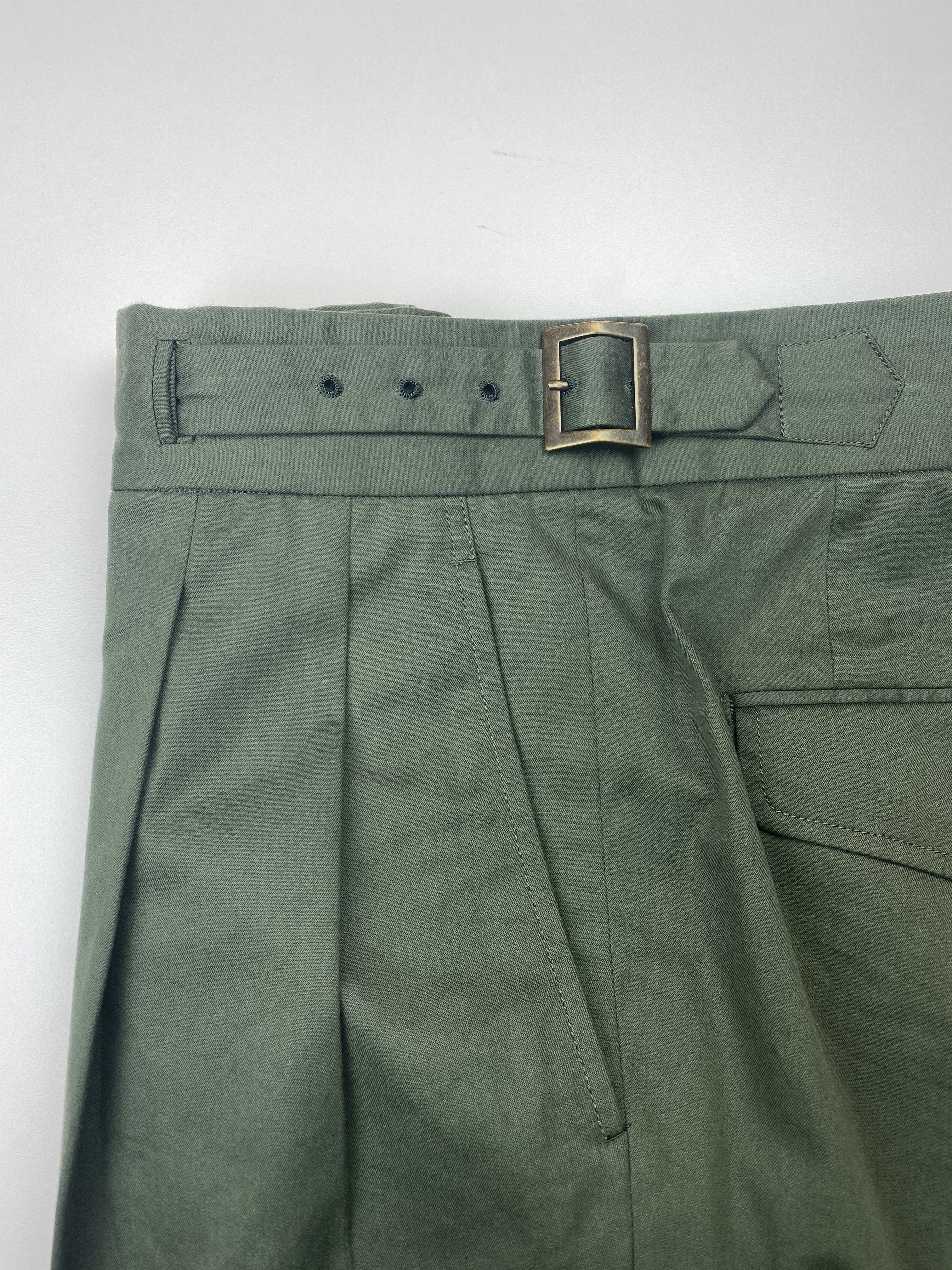 Green Cotton Gurkha Trousers