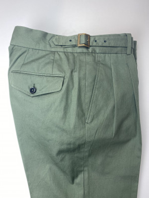 Green Cotton Gurkha Trousers