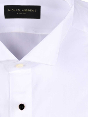 White Poplin Stud Front Tuxedo Collar Formal Shirt