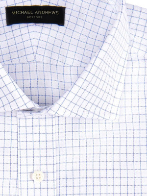 Sky Blue Royal Oxford Check Spread Collar Shirt