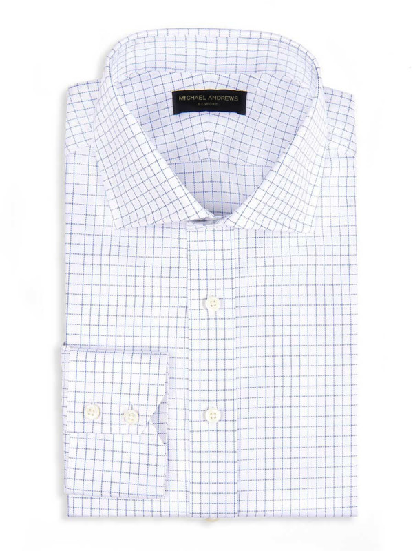 Sky Blue Royal Oxford Check Spread Collar Shirt