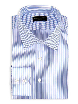 Blue Tonal Complex Stripe Classic Collar Shirt
