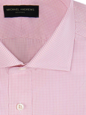 Pale Pink Micro Gingham Spread Collar Shirt