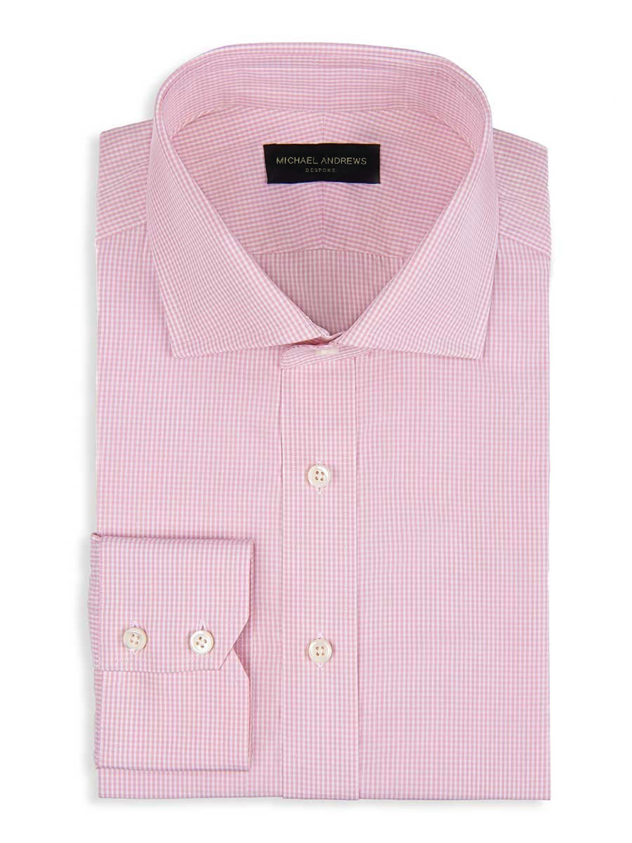 Pale Pink Micro Gingham Spread Collar Shirt