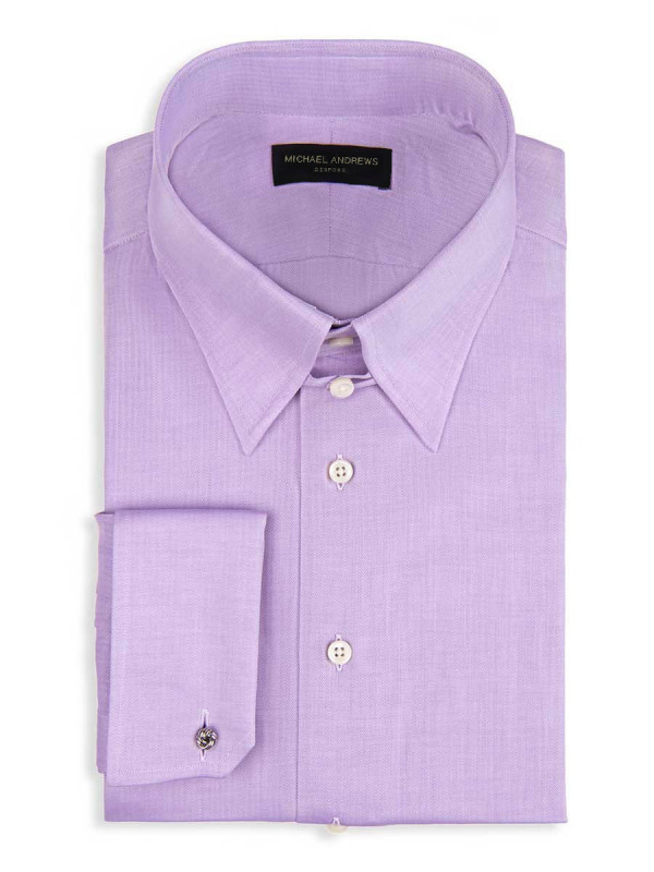 Lavender Zig Zag Tab Collar Shirt