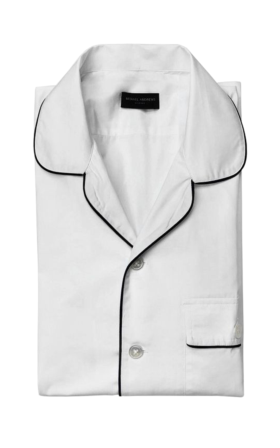 White Short Sleeve Pajama-Style Shirt