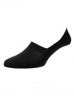 Pantherella Mahon Wool No-Show Socks - Black