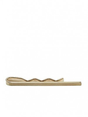 Etched Yellow Gold Tie Bar