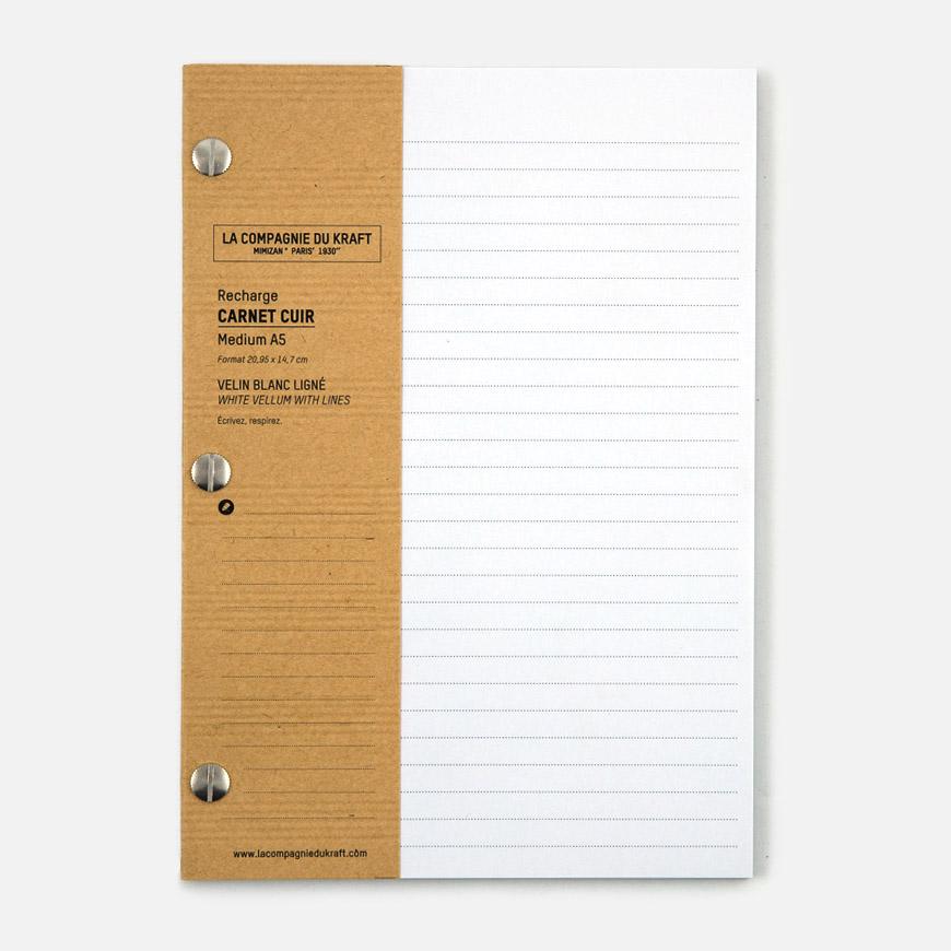La Compagnie du Kraft Notebook Refill - White Lined