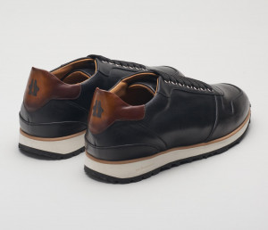 Roma Black Leather Sneakers