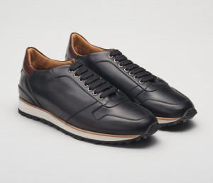 Roma Black Leather Sneakers